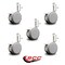 Service Caster 3 Inch MRI Safe Casters with Brakes, 7/16 Inch Grip Ring Stem, Set of 5, SCC, 5PK SCC-GR02S75-TPR-GRY-B-716138-MRI-5 - alternate 2